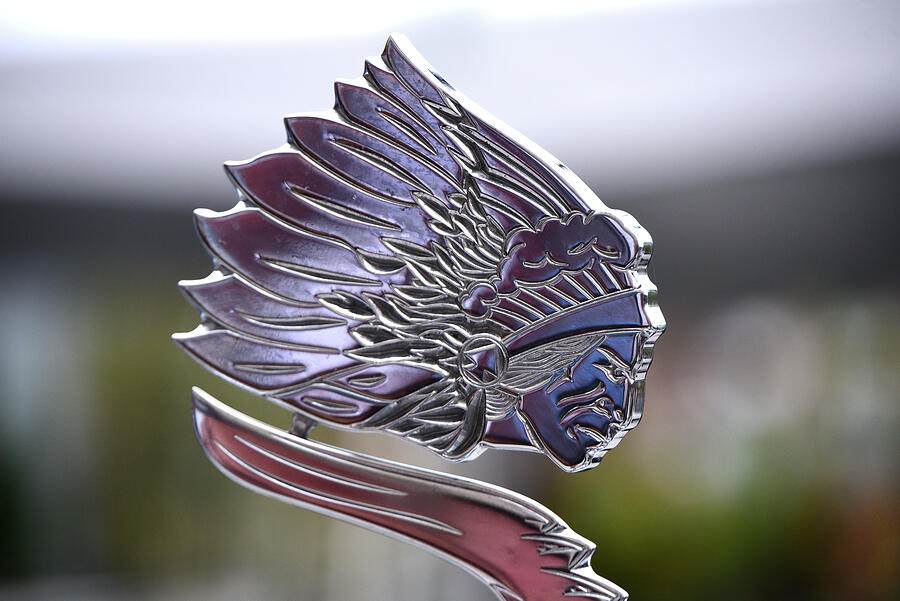 Chrome Indian Chief Logo Photograph by Mike Martin