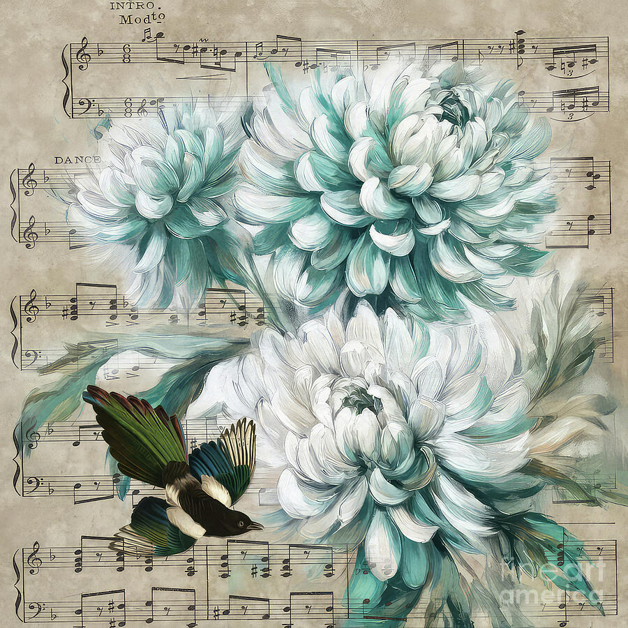 Chrysanthemum Song Painting by Tina LeCour Chrysanthemum Song Painting by Tina LeCour