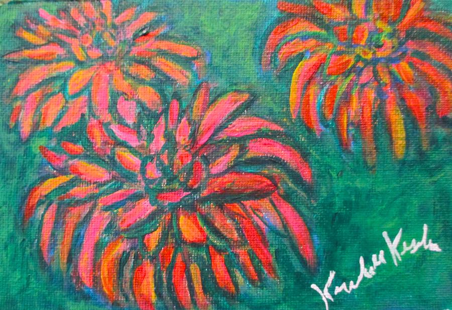 Chrysanthemum Spin Painting by Kendall Kessler
