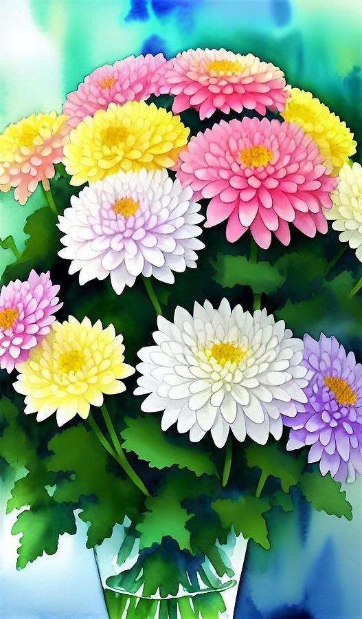 Chrysanthemums For You Digital Art by Denise F Fulmer