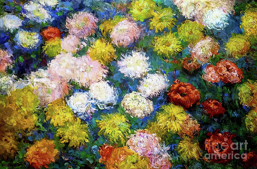 Chrysanthemums II by Claude Monet 1897 Painting by Claude Monet