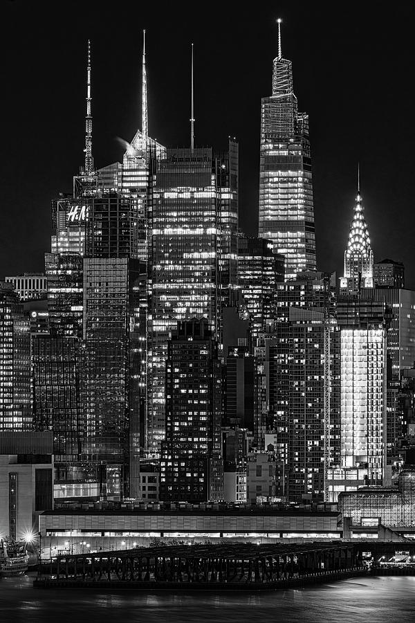 Chrysler And One Vanderbilt Building BW Photograph by Susan Candelario