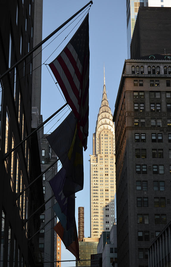 Chrysler Building and Flags Manhattan New York City Photograph by Shawn OBrien