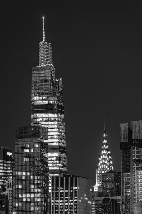 Chrysler Building And One Vanderbilt BW Photograph by Susan Candelario