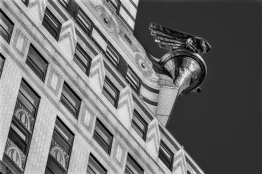 Chrysler Building Ornaments BW Photograph by Susan Candelario
