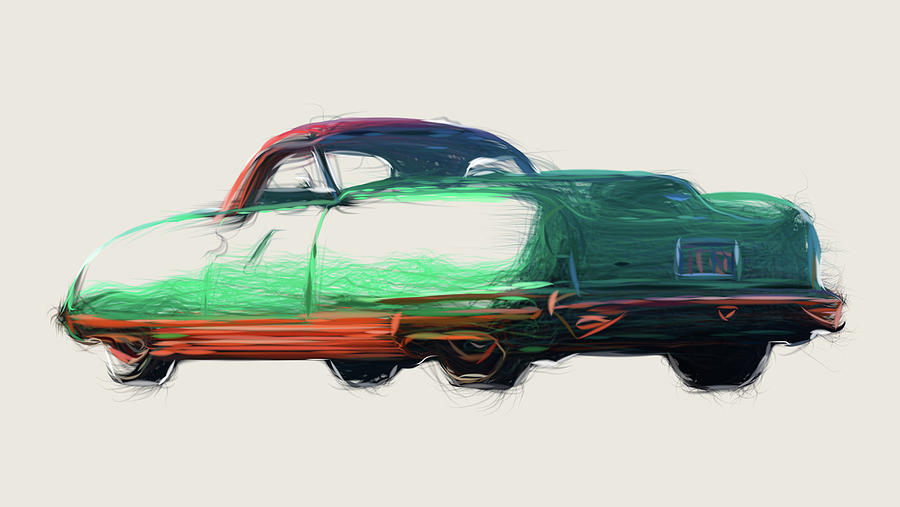 Chrysler Thunderbolt Concept Drawing Digital Art by CarsToon Concept