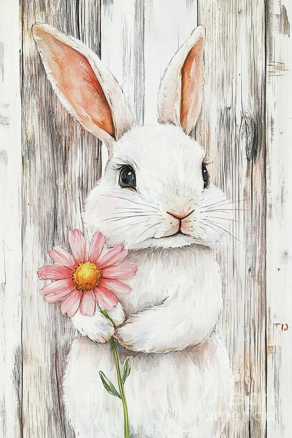 Chubby Cheeks Bunny Painting by Tina LeCour Chubby Cheeks Bunny Painting by Tina LeCour