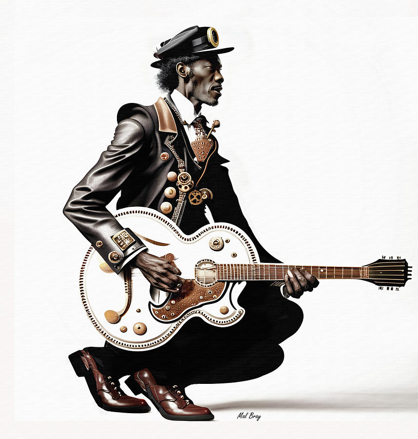 Chuck Berry Duckwalk Steampunk Digital Art by Mal Bray