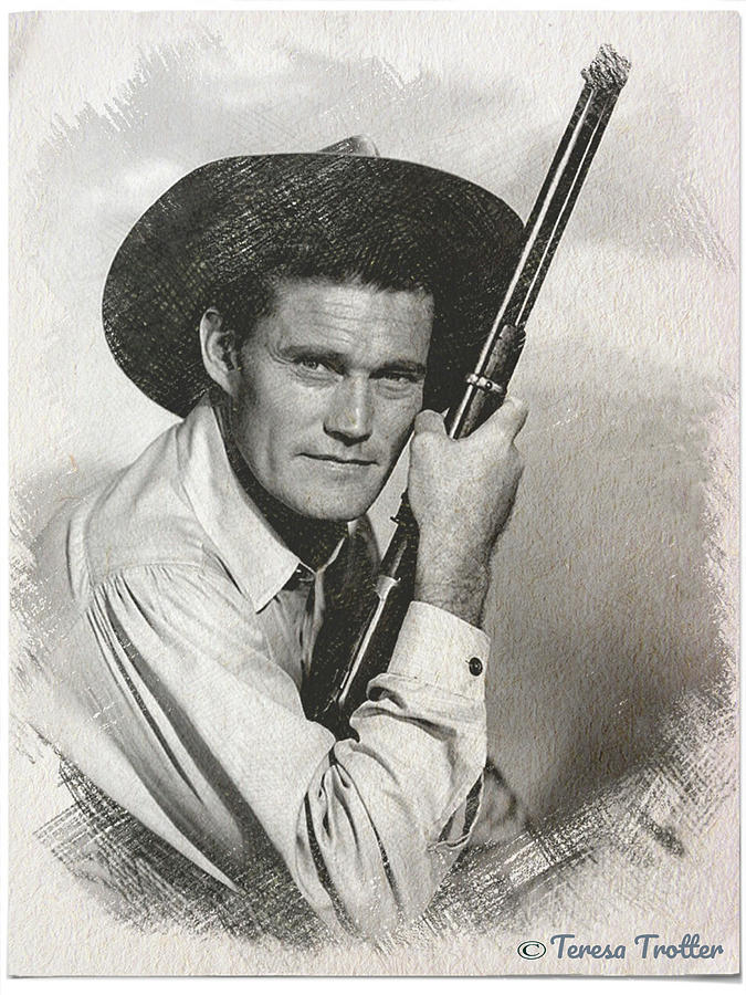 Chuck Connors Sketch... Drawing by Teresa Trotter
