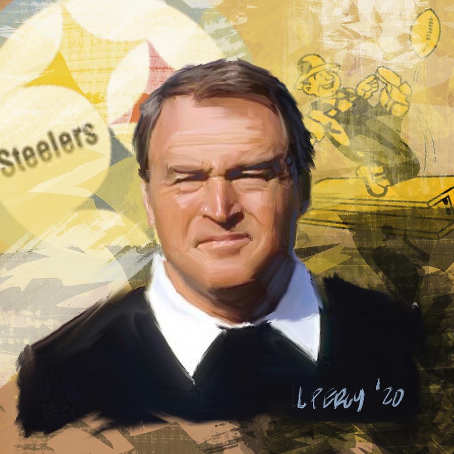 Chuck Noll Painting by Lee Percy