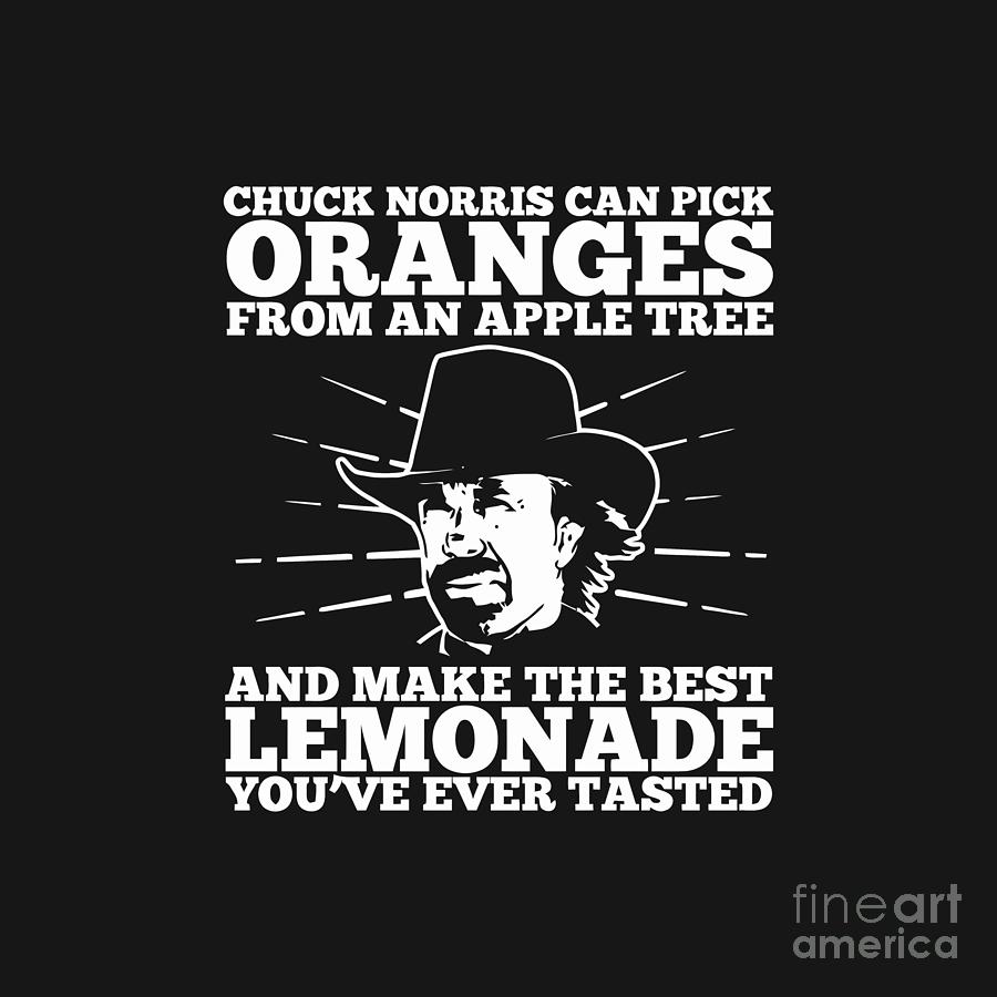 Chuck Norris Drawing - Chuck Norris Can Pick Oranges From An Apple Tree by Kenneth Smith