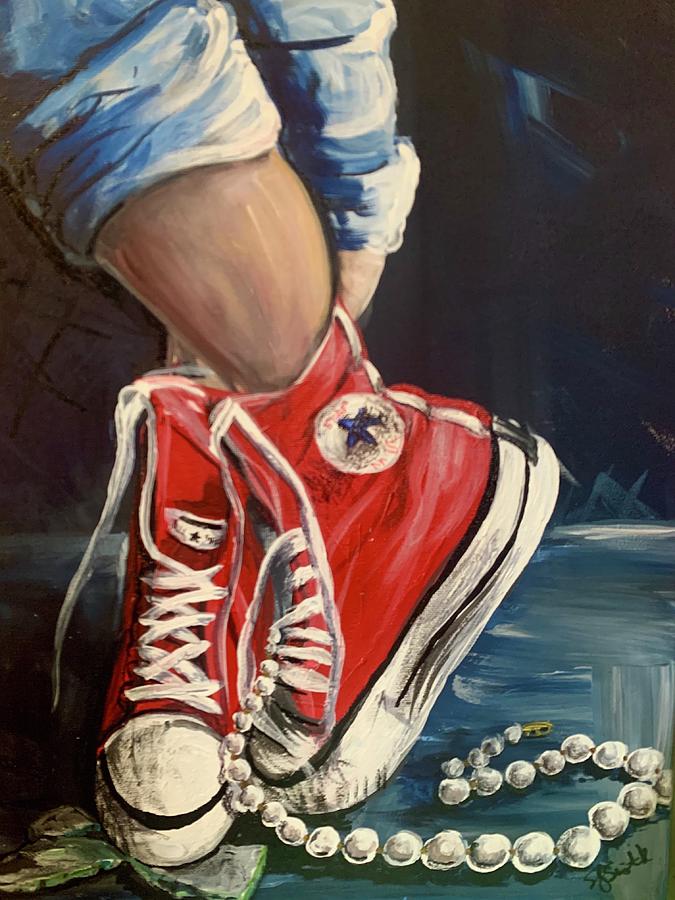 Acrylic Painting - Chucks and Pearls #3 by Susan L Sistrunk