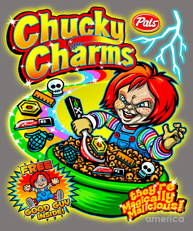 CHUCKY CHARMS HORROR CEREAL PARODY Essential T-Shirt Digital Art by ...