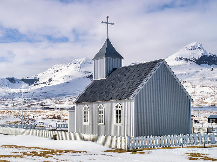 Church at Bakkagerdi, Iceland Photograph by Colin and Linda McKie