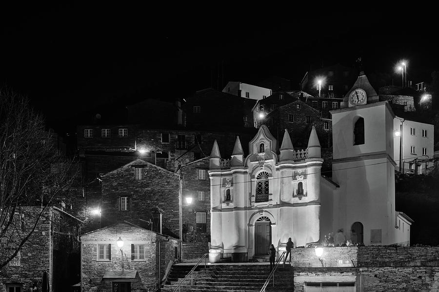 Church at night in Piodao Photograph by Angelo DeVal
