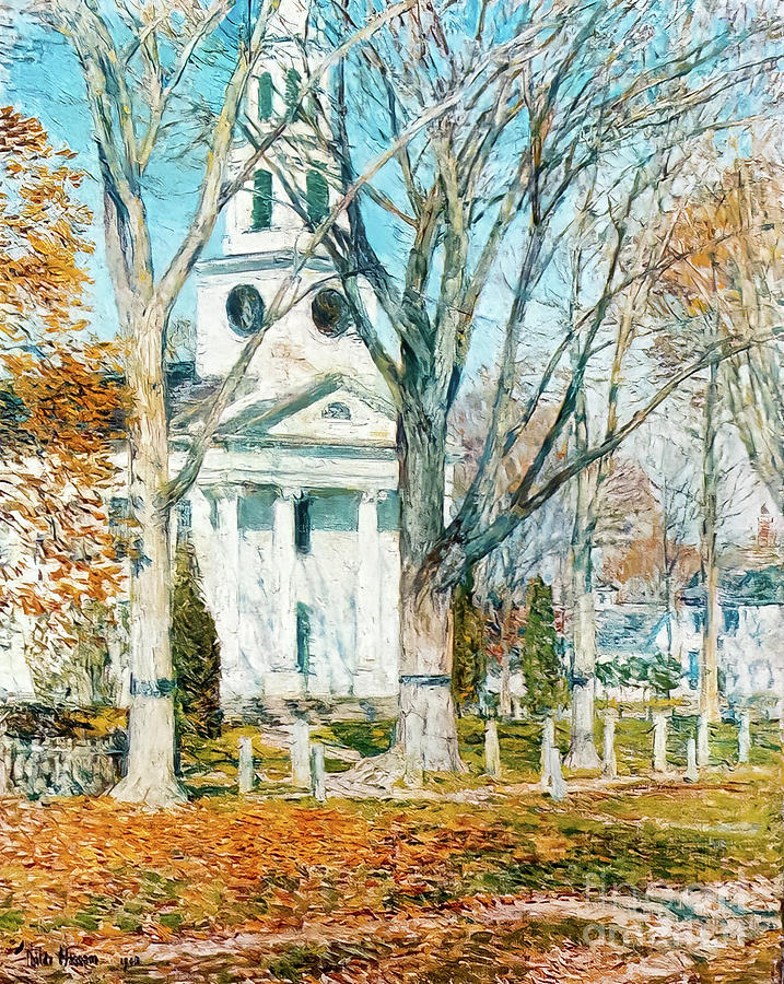 Church at Old Lyme by Childe Hasam 1903 Painting by Childe Hassam