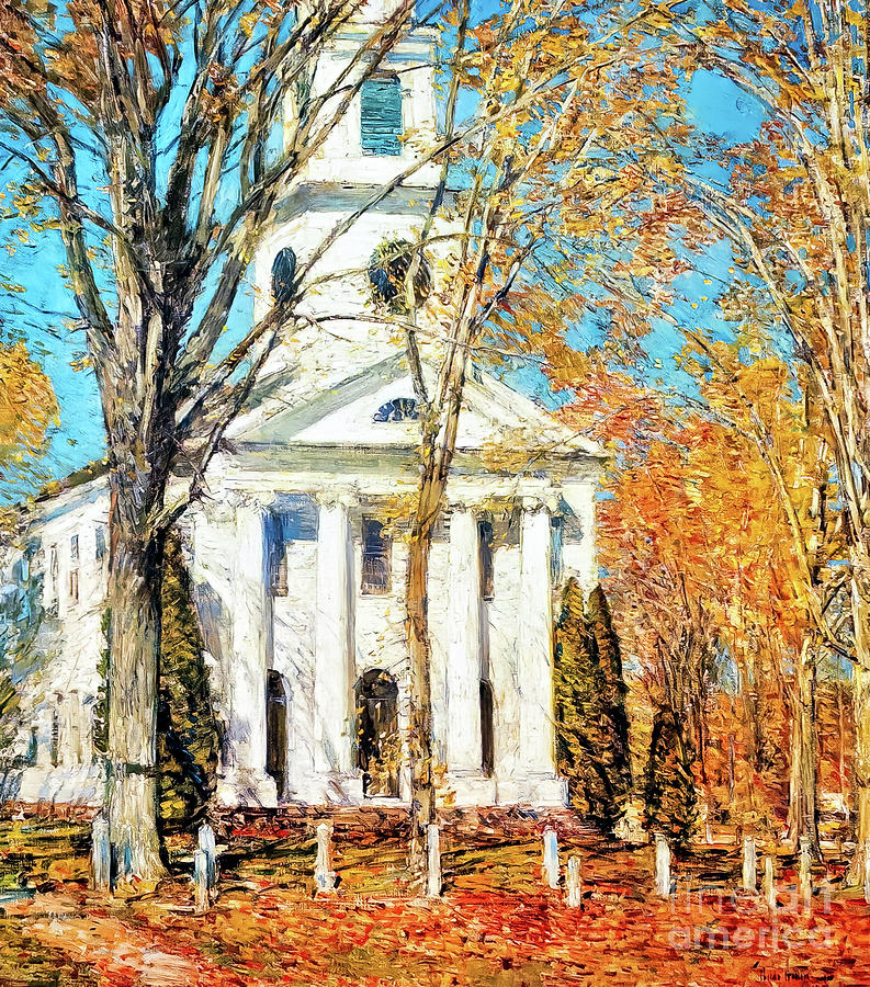 Church at Old Lyme by Childe Hasam 1905 Painting by Childe Hassam