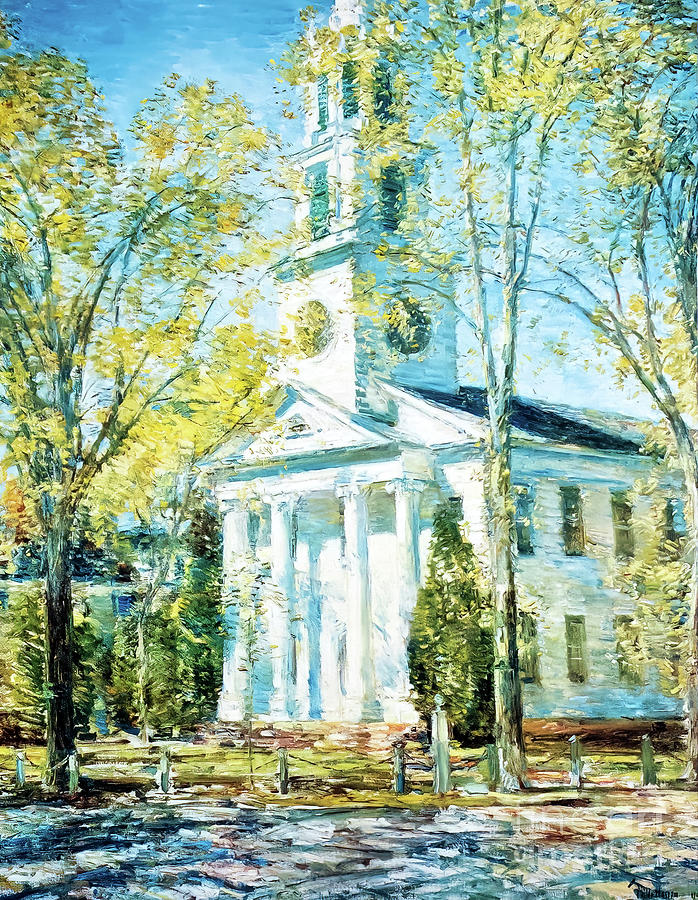 Church at Old Lyme by Childe Hassam 1906 Painting by Childe Hassam