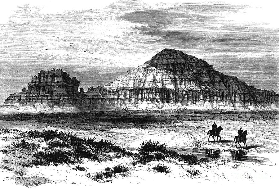 Church Butte, Utah, 1874 Drawing by Thomas Moran