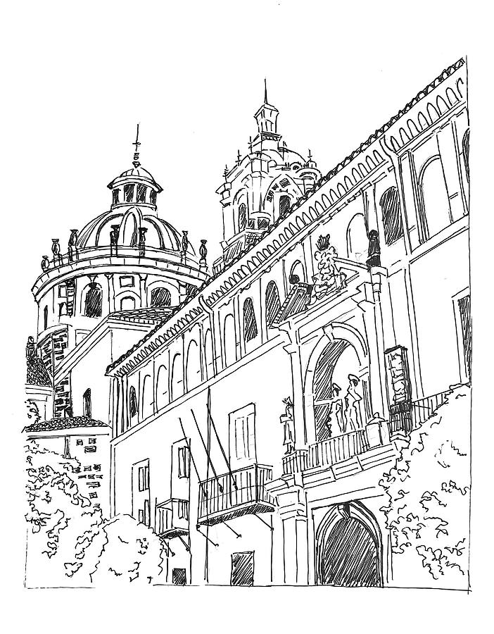 Church Of San Justo Drawing by Deborah League