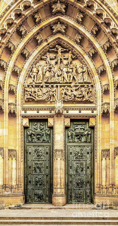 Prague Cathedral Church Door Photograph by M G Whittingham