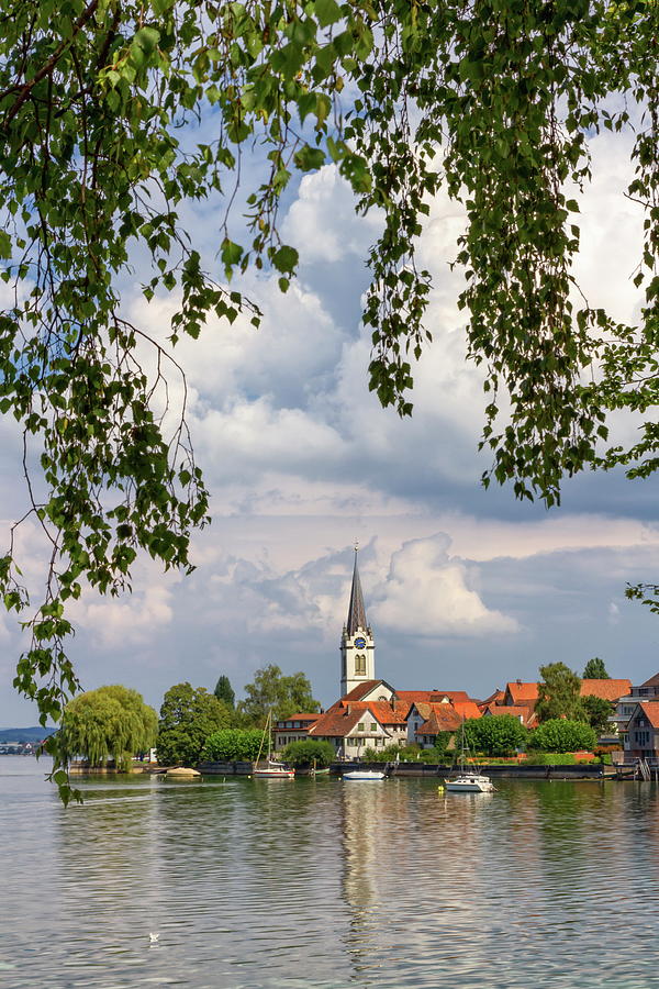 Church in Berlingen and lake Constance, Thurgau, Switzerland Photograph by Elenarts - Elena Duvernay photo