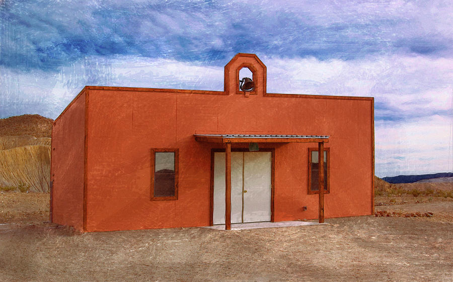 Church in the Desert Painterly Mixed Media by Bob Pardue