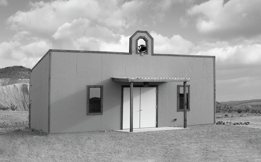Architecture Photograph - Church in the desert Southwestern USA bw by Bob Pardue