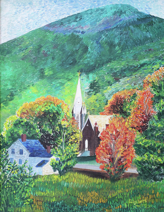 Church in the Mountains  Painting by Elizabeth Svenson
