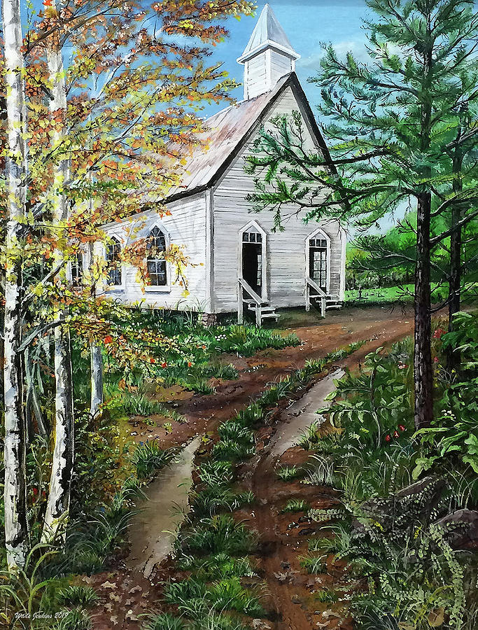 Church In The Woods Painting by Wade Jenkins - Fine Art America