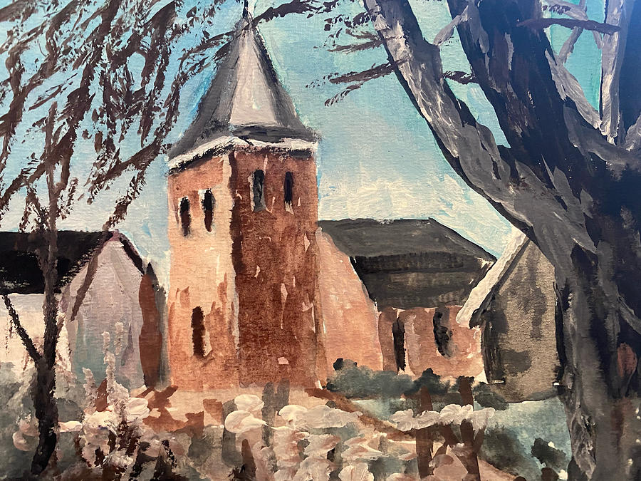 Church In Velbert Germany Painting by Larry Whitler