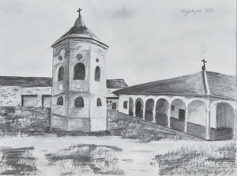 Church Odzaklija in the heart of downtown Leskovac in southern S Drawing by Djurdjina Jovanovic