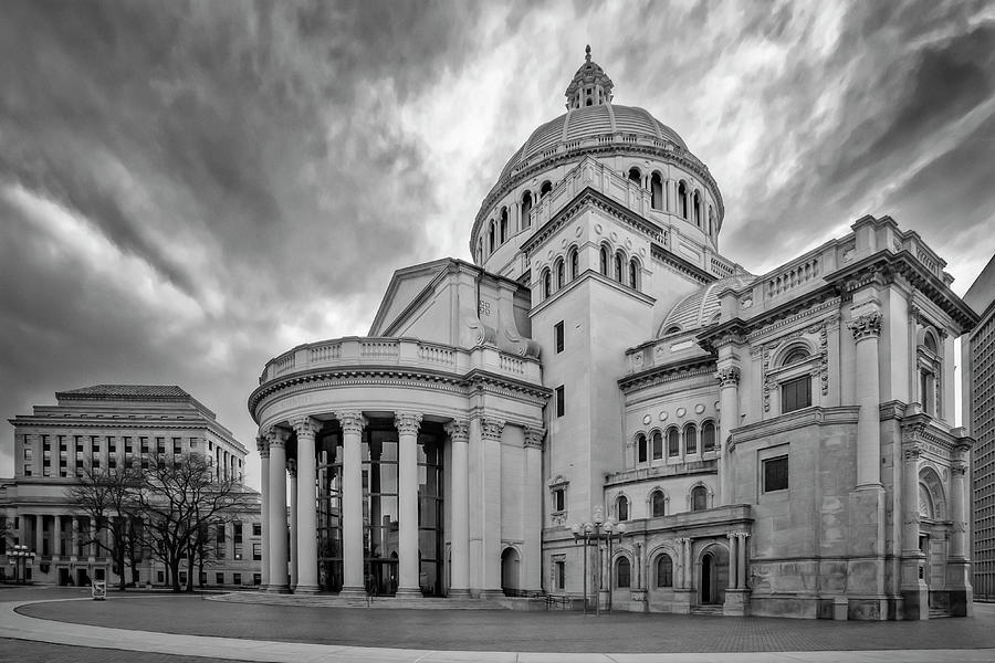 Church of Christ Scientist BW Photograph by Susan Candelario