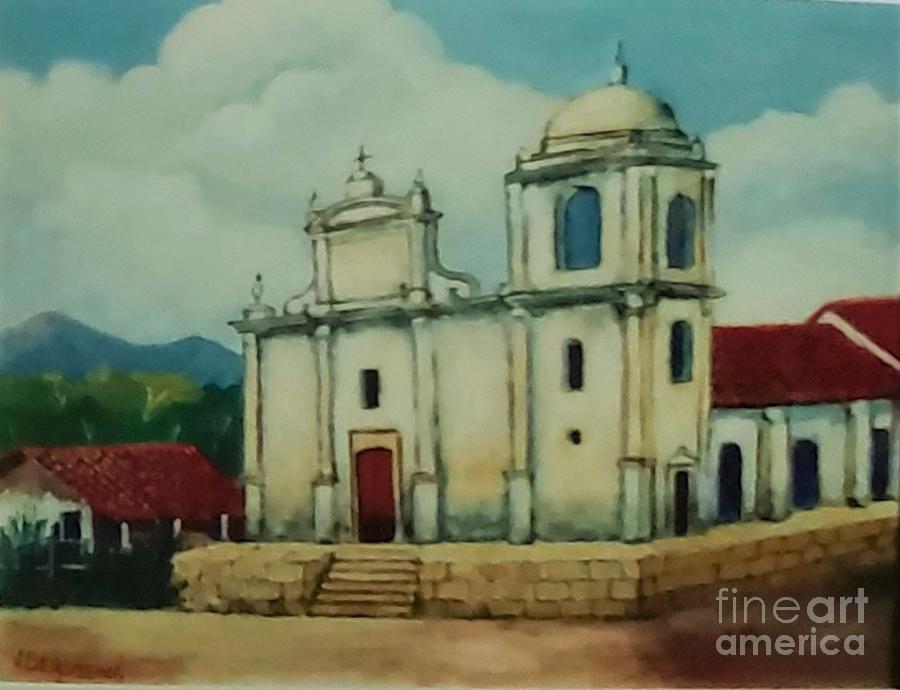 Church of Leon Painting by Jean Pierre Bergoeing