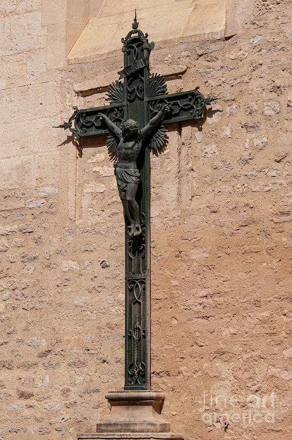 Church of Sainte Anne Crucifix in Apt Photograph by Bob Phillips