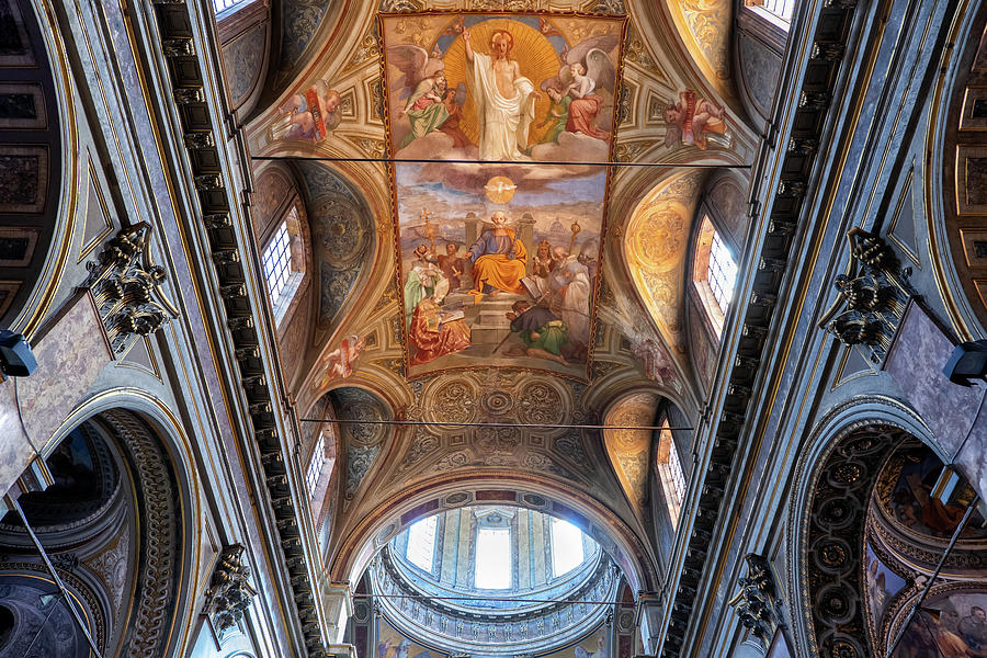 Church of San Rocco Ceiling in Rome Photograph by Artur Bogacki