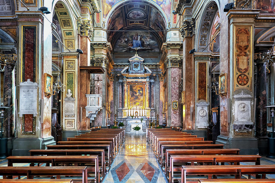 Church of San Rocco Interior in Rome Photograph by Artur Bogacki