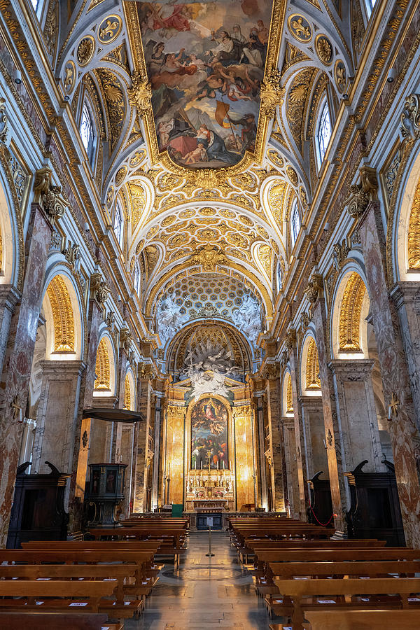 Church of St Louis of the French Interior in Rome Photograph by Artur Bogacki