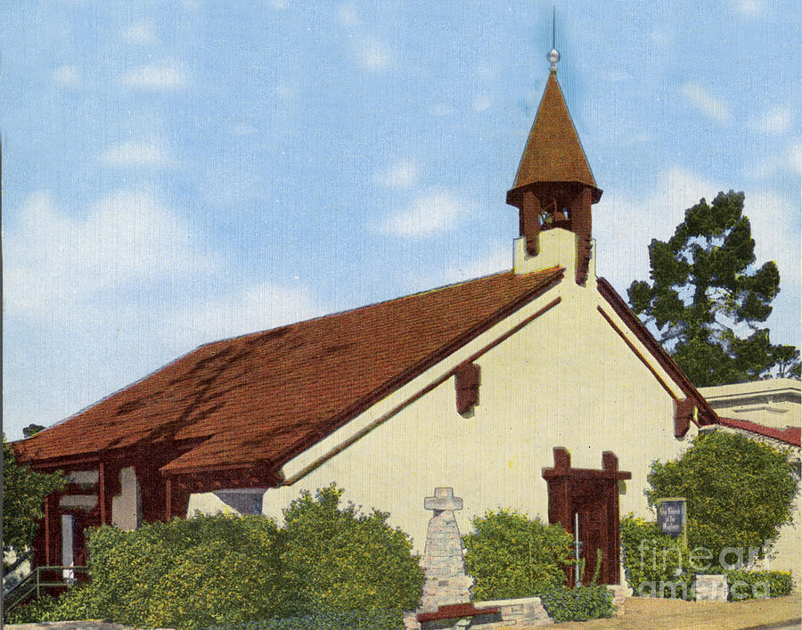 Church Photograph - Church of the Wayfarer, Carmel, California 1940 by Monterey County Historical Society