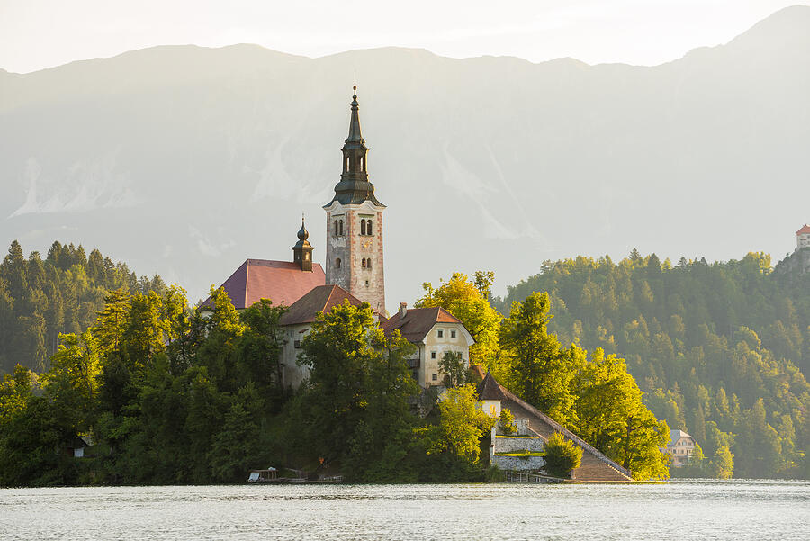 Church on Island on Bled Lake in Slovenia Photograph by Vladuska