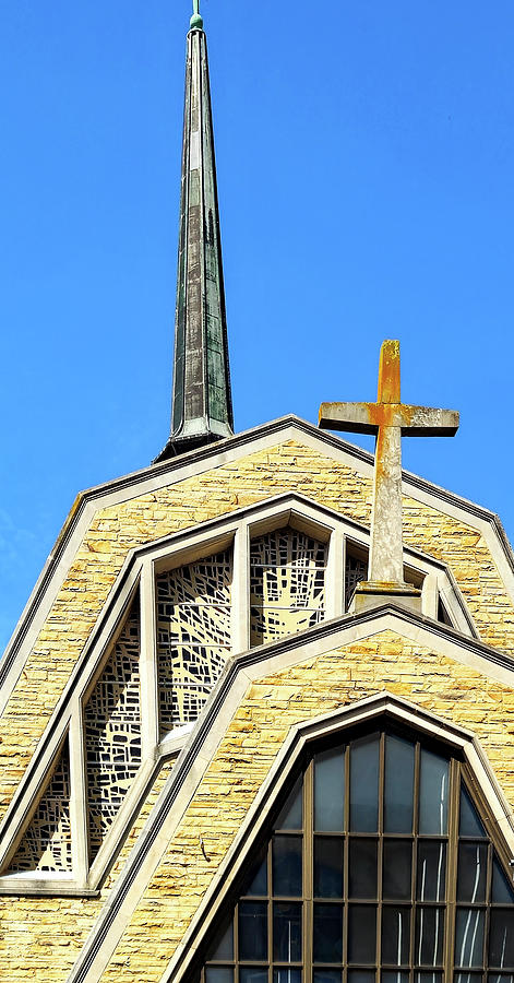 Church Spire And Cross Photograph