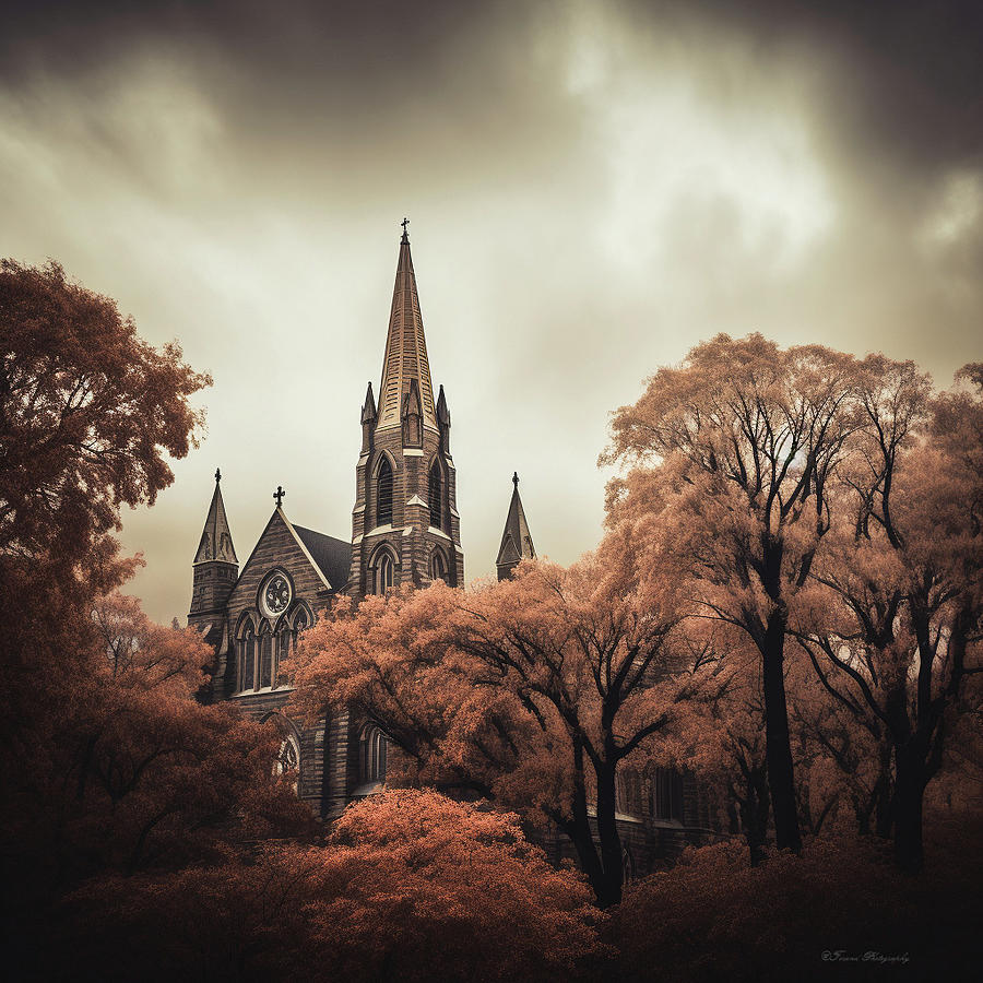 Church Steeples In The Autumn  Photograph by Debra Forand