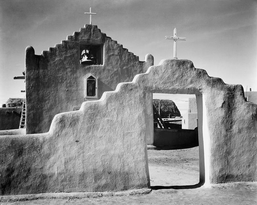 Ansel Adams Photograph - Church, Taos Pueblo Historic Landmark, New Mexico, 1941 by Ansel Adams