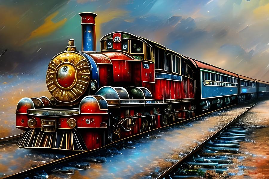 Christmas Train 2 Digital Art by Beverly Read