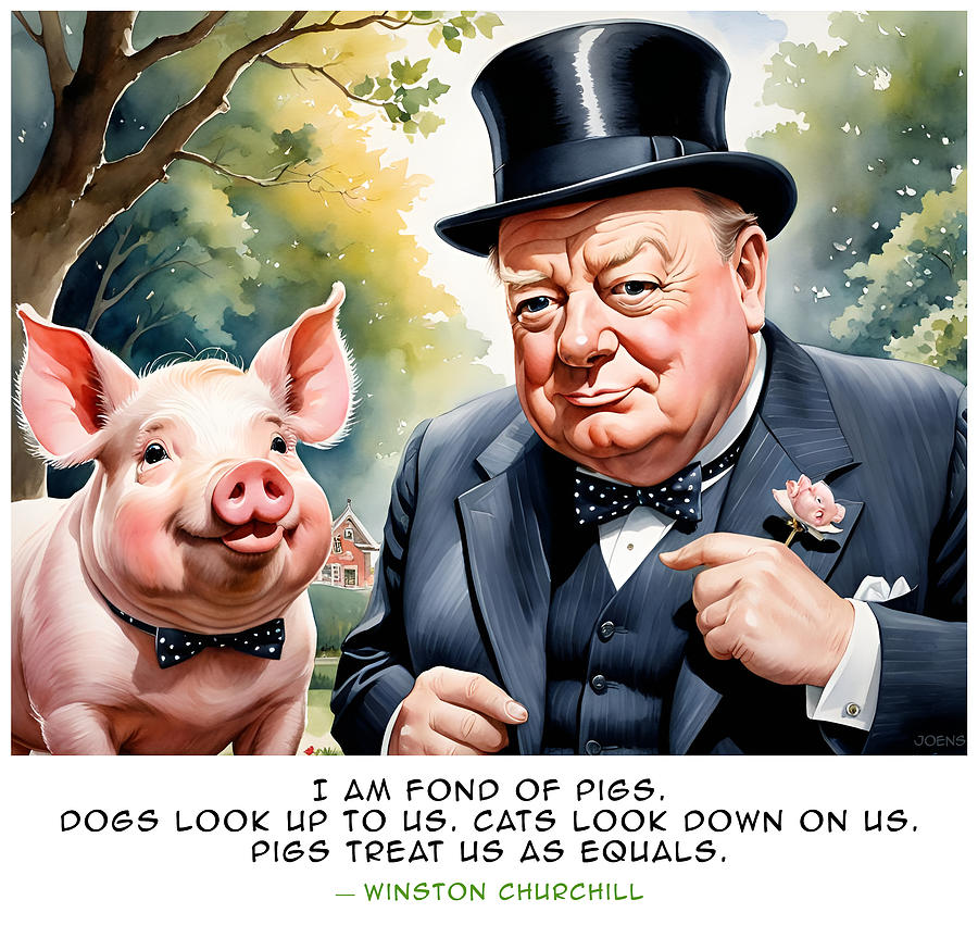 Churchills Favorite Pet Digital Art by Greg Joens