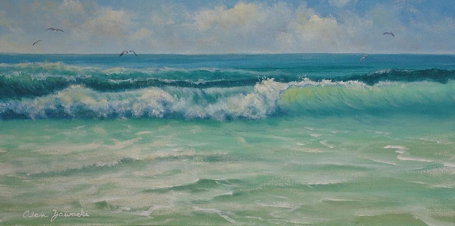 Churning Waves by Alan Zawacki Painting by Alan Zawacki