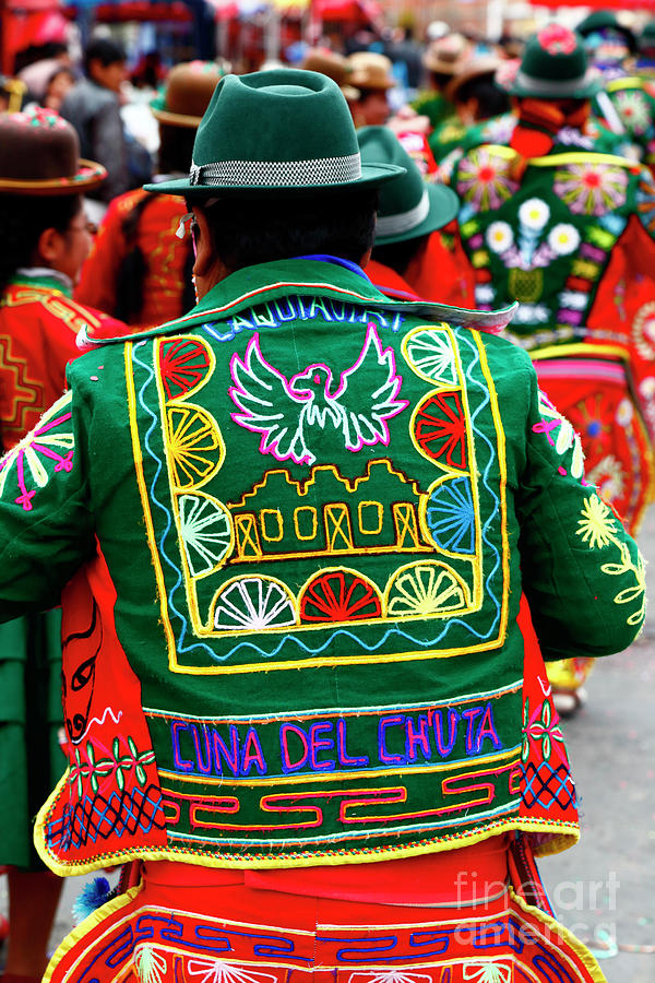 Chuta dancer costume detail La Paz Carnival Bolivia Photograph by James Brunker