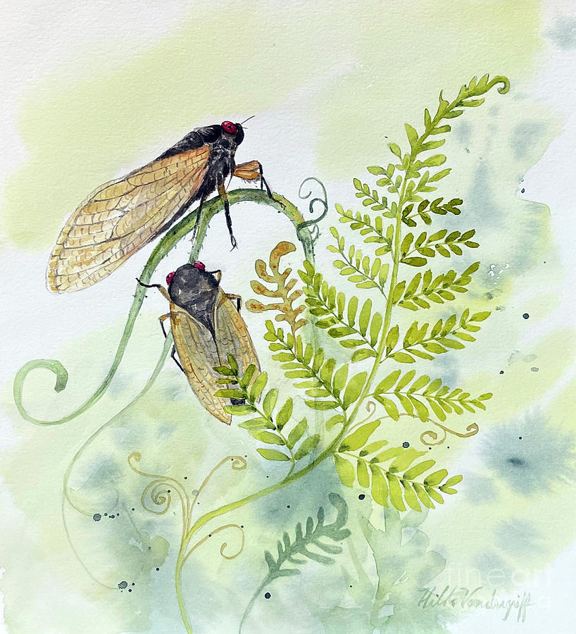 Cicadas  Painting by Hilda Vandergriff