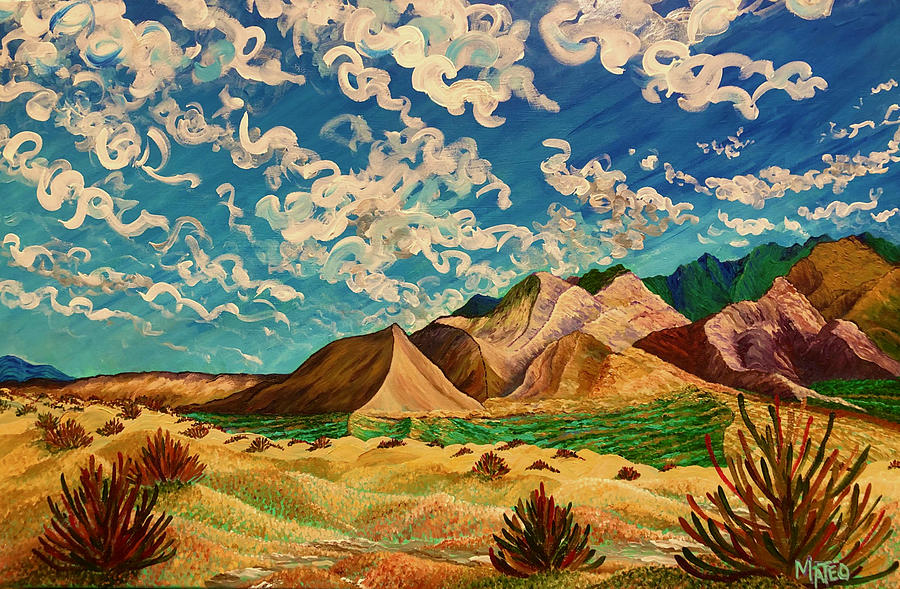 Cielo alegre. Happy sky. Death Valley, California. Painting by ArtStudio Mateo