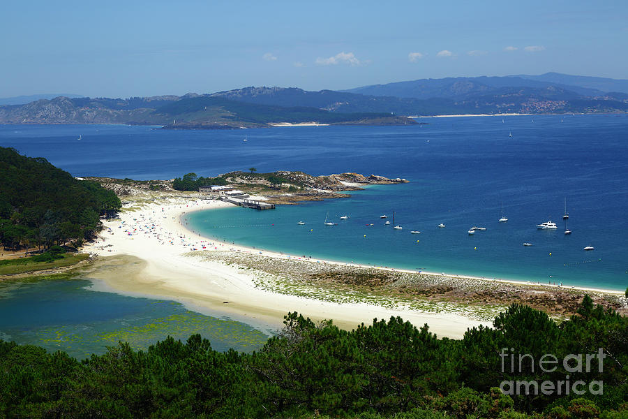 Cies Islands Panorama Galicia Spain Photograph by James Brunker